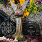 Santa Muerte Dorada + Gold + with Silver Wings Statue + Baptized + Fixed + Made in Mexico