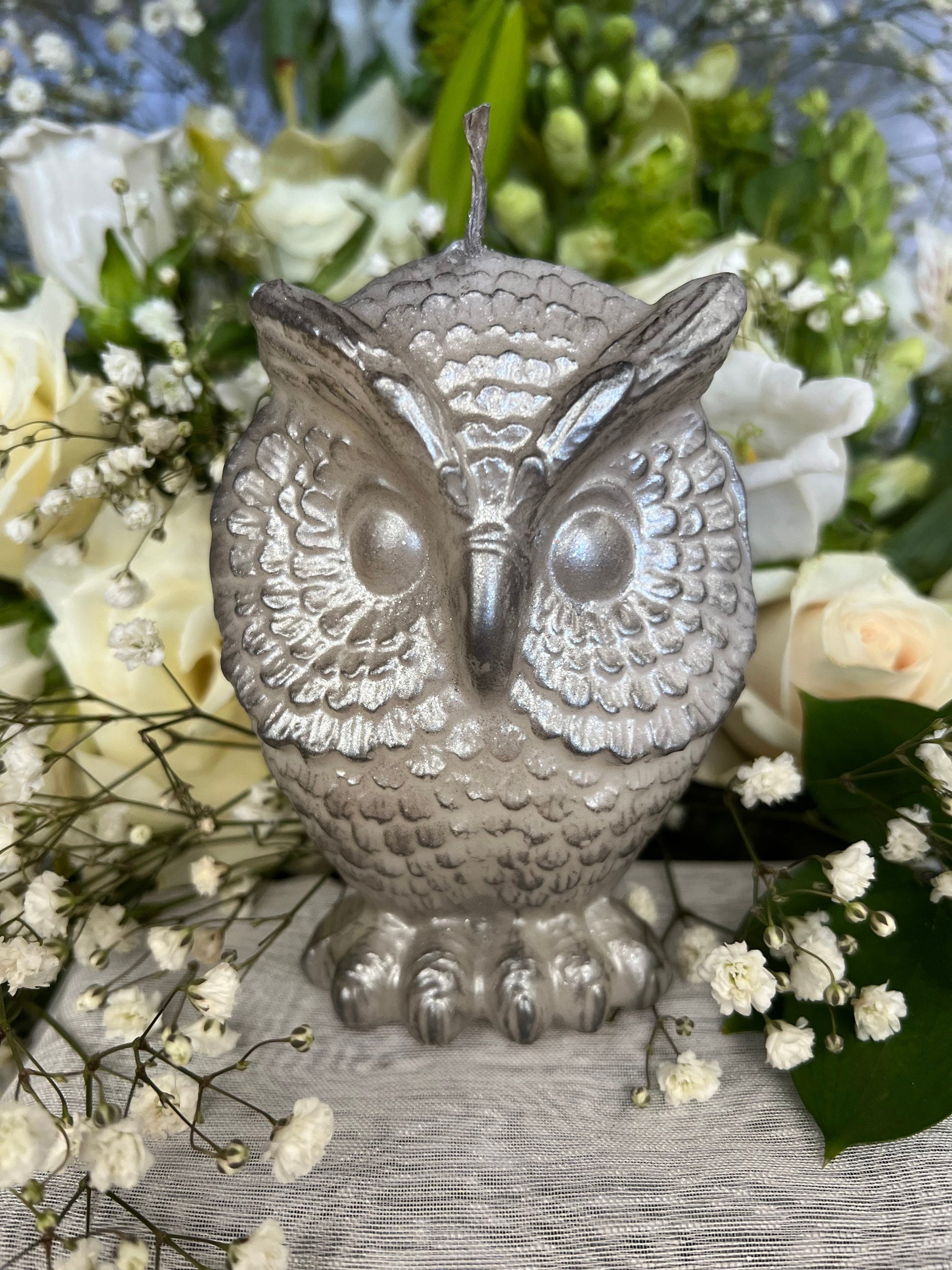 Owl Candle + Sante Muerte + Hecate + Wisdom + Passing Exams