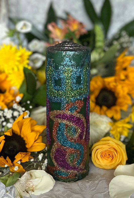 Inle Healing Hand-Carved Candle + Health + Orisha + Santeria + Ifa + Yoruba + Lukumi + Santerismo