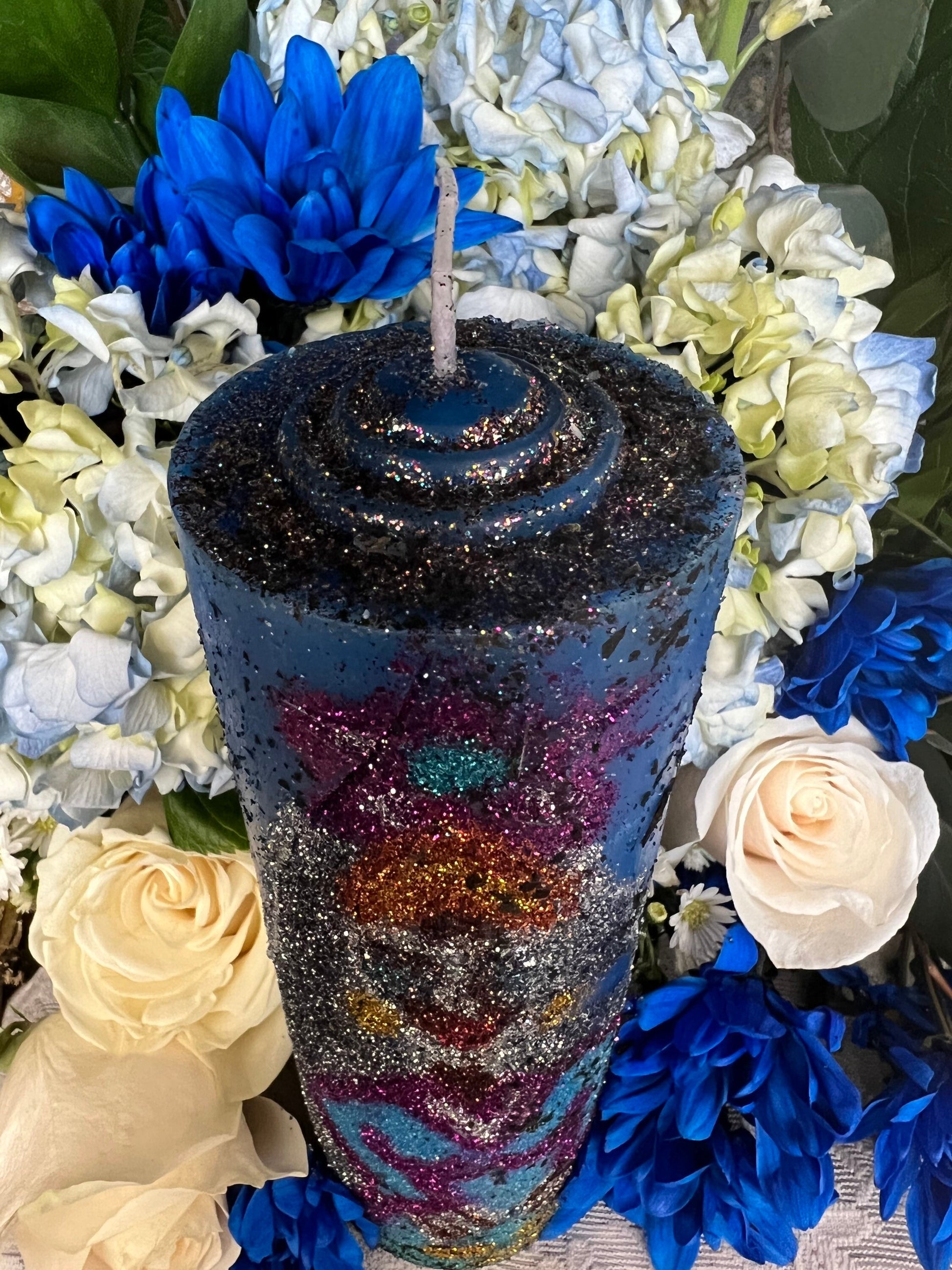 Yemaya Handa-Carved Candle + Family Protection + Orisha + Santeria + Ifa + Yoruba + Lukumi + Santerismo