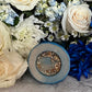 Santa Muerte Azul / Blue Statue with Dress + 24K Gold + Baptized + Fixed + Made in Mexico