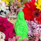 4” Neon Praying Mary Candle + Blessings + Spirituality + Glows under Blacklight