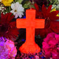 Neon Crucifix Candle + Cross + Hoodoo + Conjure + Glows Under Blacklight + Divine Assistance