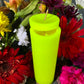 Neon Loadable Pillar Candle + 6” x 2”+ Glows under Blacklight