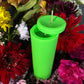 Neon Loadable Pillar Candle + 6” x 2”+ Glows under Blacklight