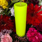 Neon Loadable Pillar Candle + 6” x 2”+ Glows under Blacklight