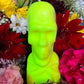 Neon Skull & Crossbones Candle + Glows under Blacklight