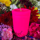 Neon Loadable Pillar Candle + 4” x 3”+ Glows under Blacklight
