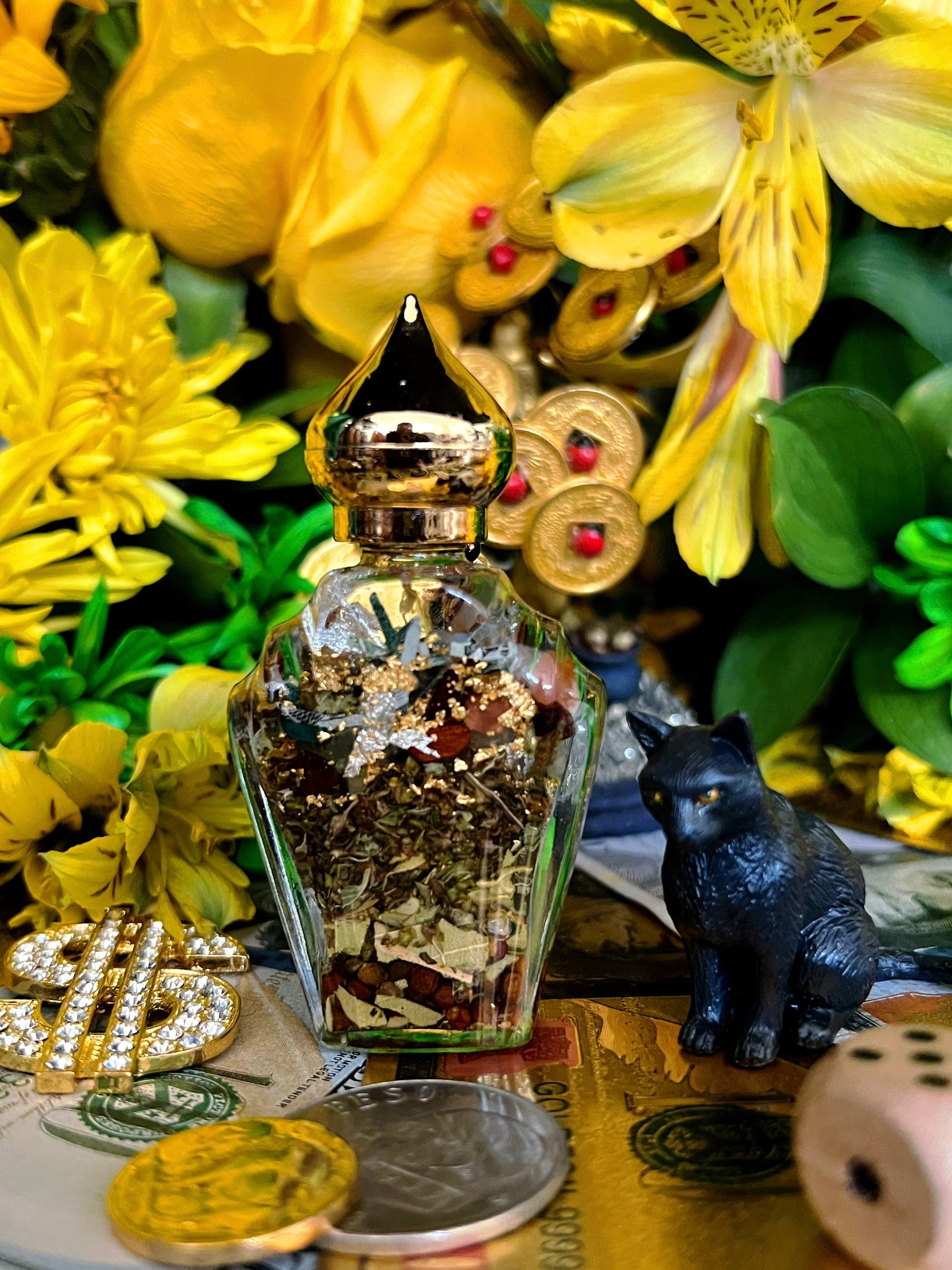 Black Cat Oil + Luck + Return Lost Love + Invisibility + Avoid Danger + Gato Negro