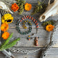 Santa Muerte Abre Camino Rosary + Orange Agate + Blessed + Sterling Silver Plated Chain + Rosario + Gemstone