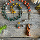 Santa Muerte Abre Camino Rosary + Orange Agate + Blessed + Sterling Silver Plated Chain + Rosario + Gemstone