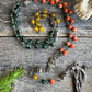 Santa Muerte Abre Camino Rosary + Road Opener + Orange Agate + Blessed + Sterling Silver Plated Chain + Rosario + Gemstone