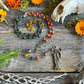 Santa Muerte Abre Camino Rosary + Road Opener + Orange Agate + Blessed + Sterling Silver Plated Chain + Rosario + Gemstone