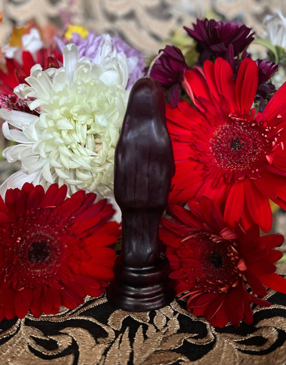 Santa Muerte Negra Reversing or Bleeding Figure Candle + Blessed + Reversing + Overcome Enemies