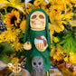 Santa Muerte Verde Statue + Green + Mictecacihuatl + Mictlantecihuatl + Traditionally Crafted from Mexican Clay + 1 of Kind + Made in Mexico