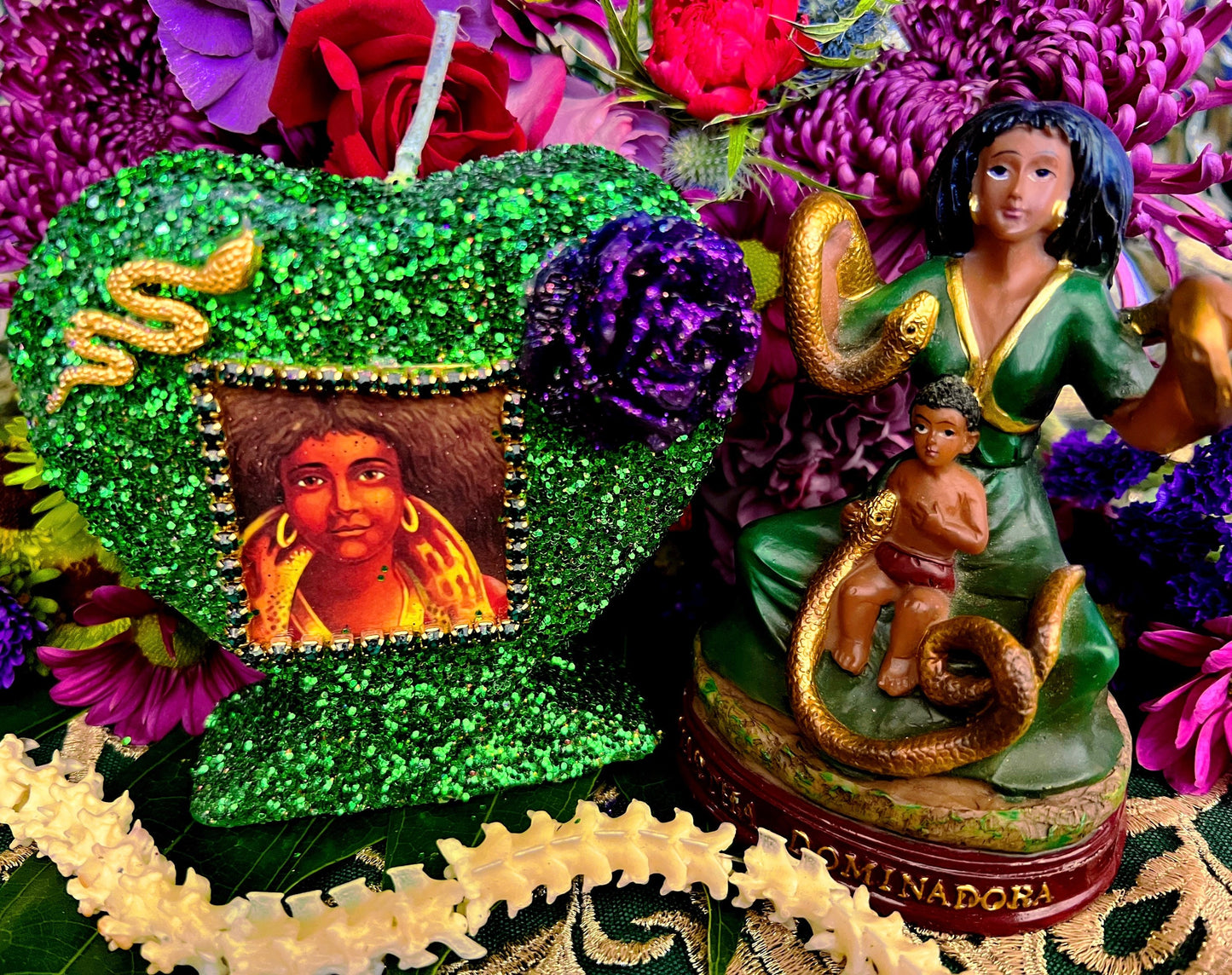 Filomena Lubana Heart Candle + Domination + Cleansed & Fixed + Santa Marta Dominadora + 24K Gold + Saint Martha the Dominator + Dominatrix