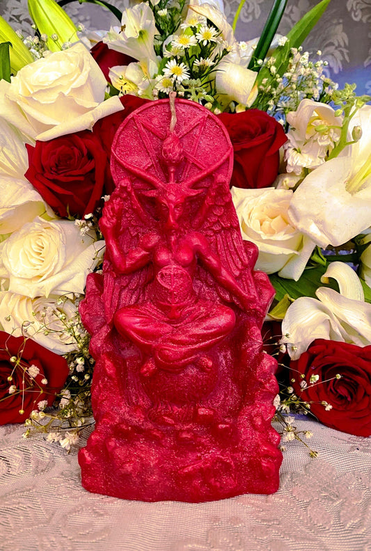 Baphomet Candle + Red + Knights Templar + Ordo Templi Orientis + As Above, So Below + Quimbanda + Exu Mor