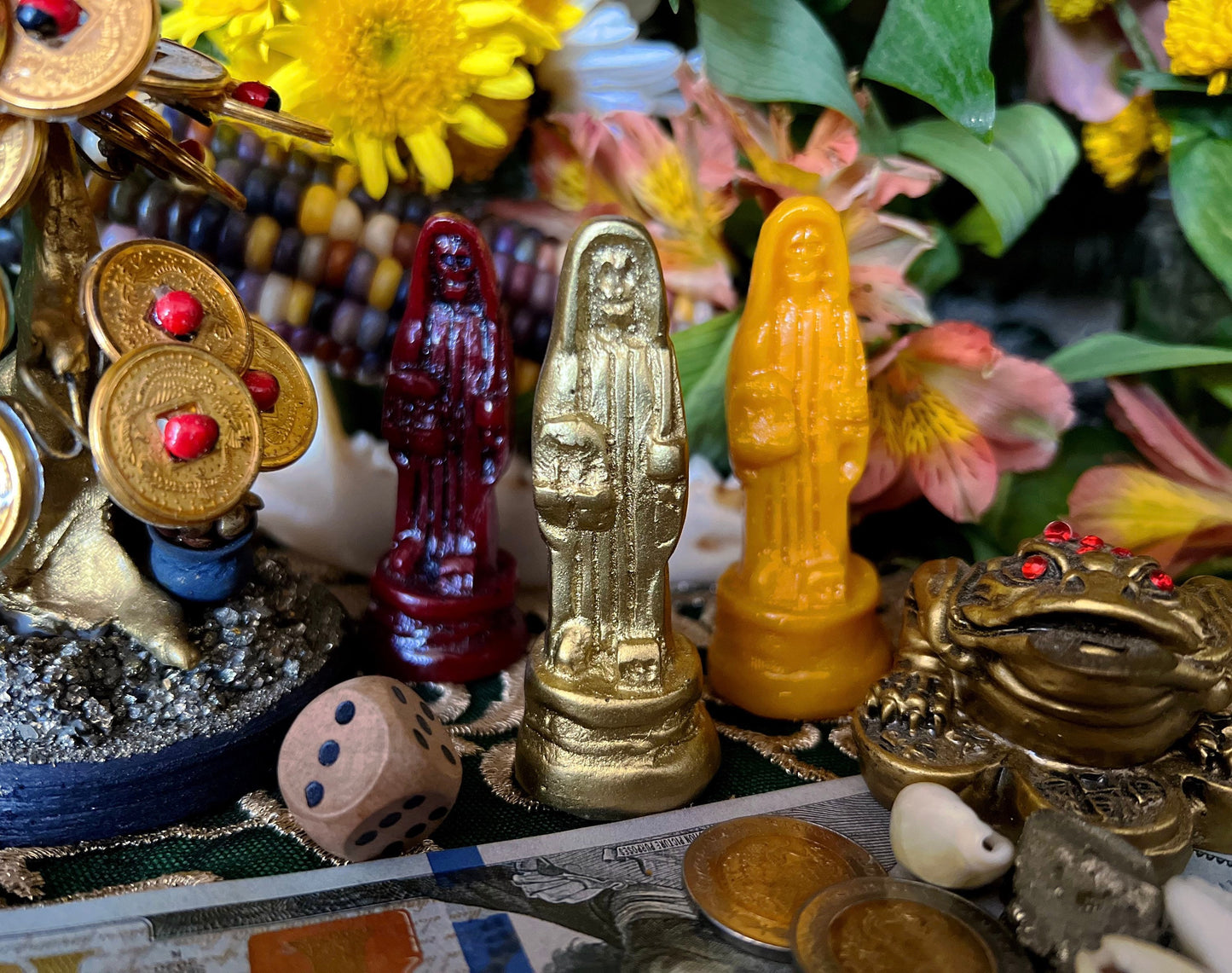Santa Muerte Statuettes 3” + Blessed + Fixed + Made in Mexico