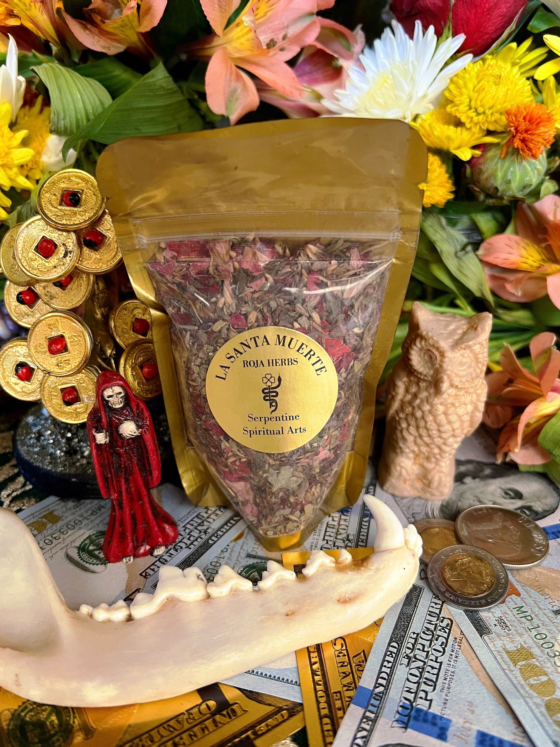 Santa Muerte Roja Herbs + Candle Dressing + Blessed