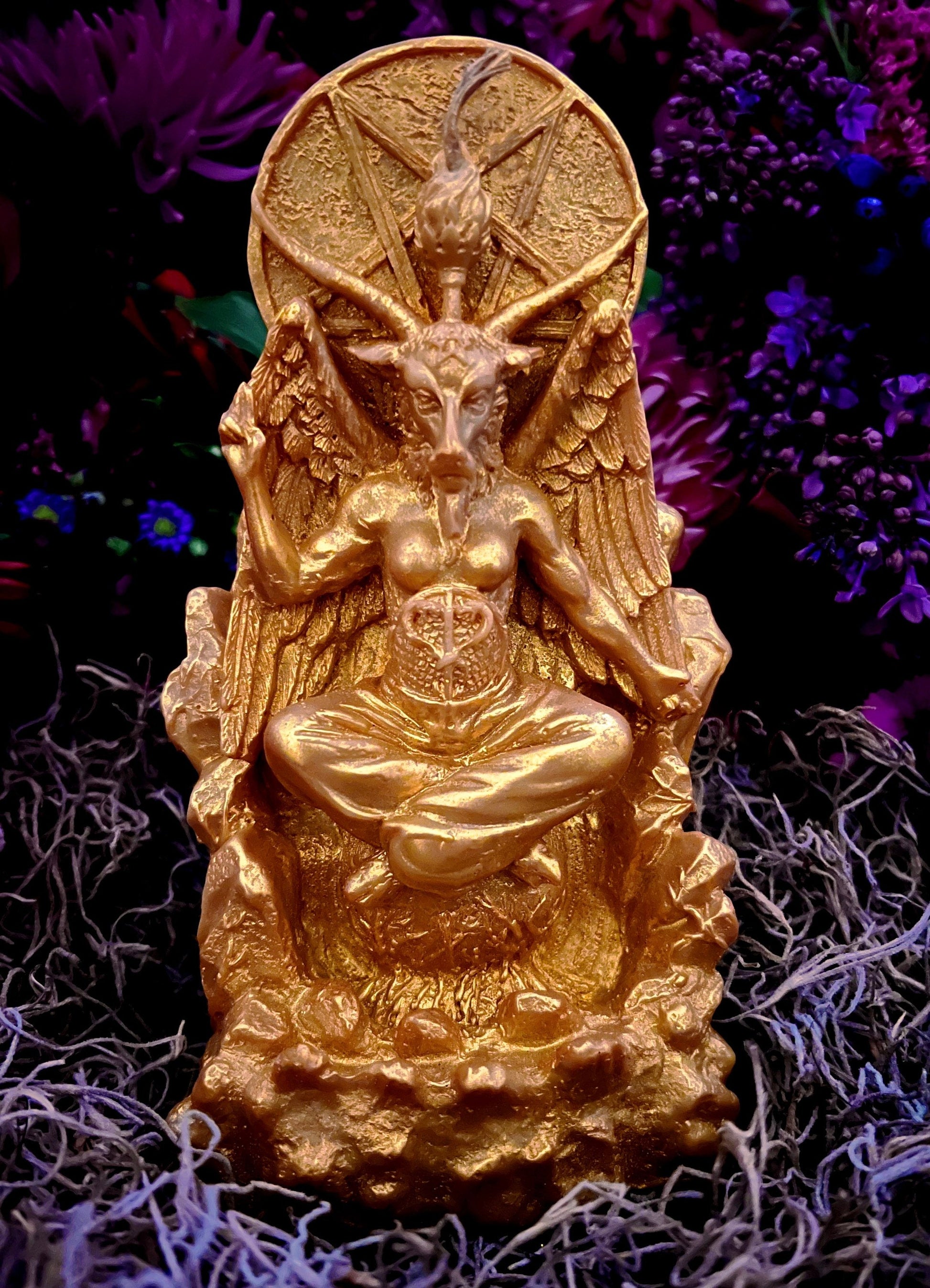 Baphomet Candle + 24K Gold + Knights Templar + Ordo Templi Orientis + As Above, So Below