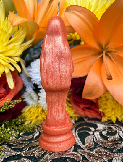 Santa Muerte Naranja Figure Candle + Orange + Domination + Abre Camino + Road Opening