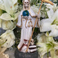 Santa Muerte Blanca Libros Statue + 24K Gold + Baptized + Fixed + Made in Mexico