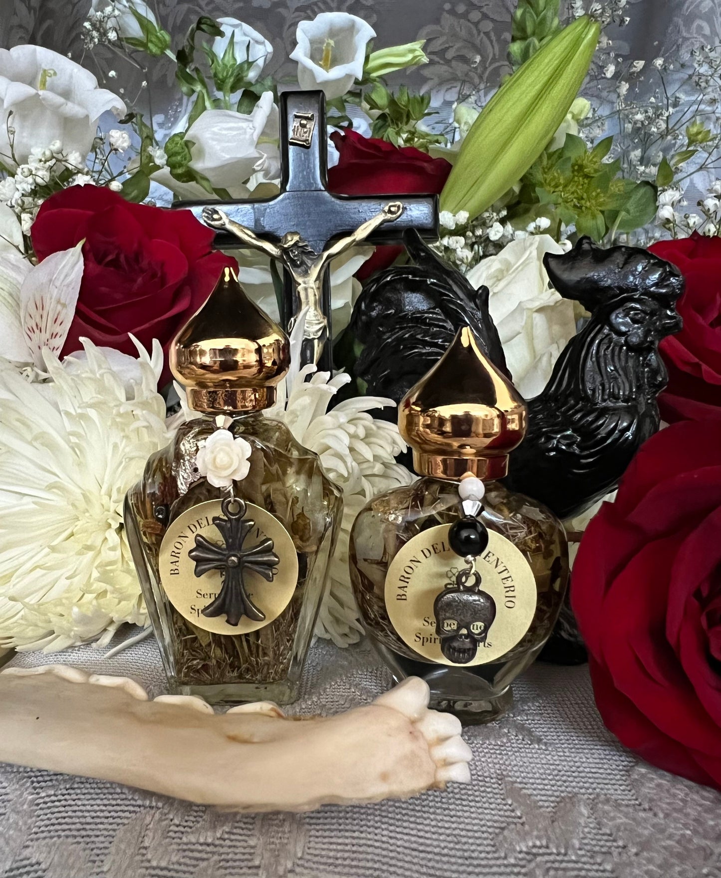 Baron del Cementerio Oil + Baron of the Cemetery + San Elias + Saint Elijah + Cleansing + Healing + Reversing + Sterling Silver