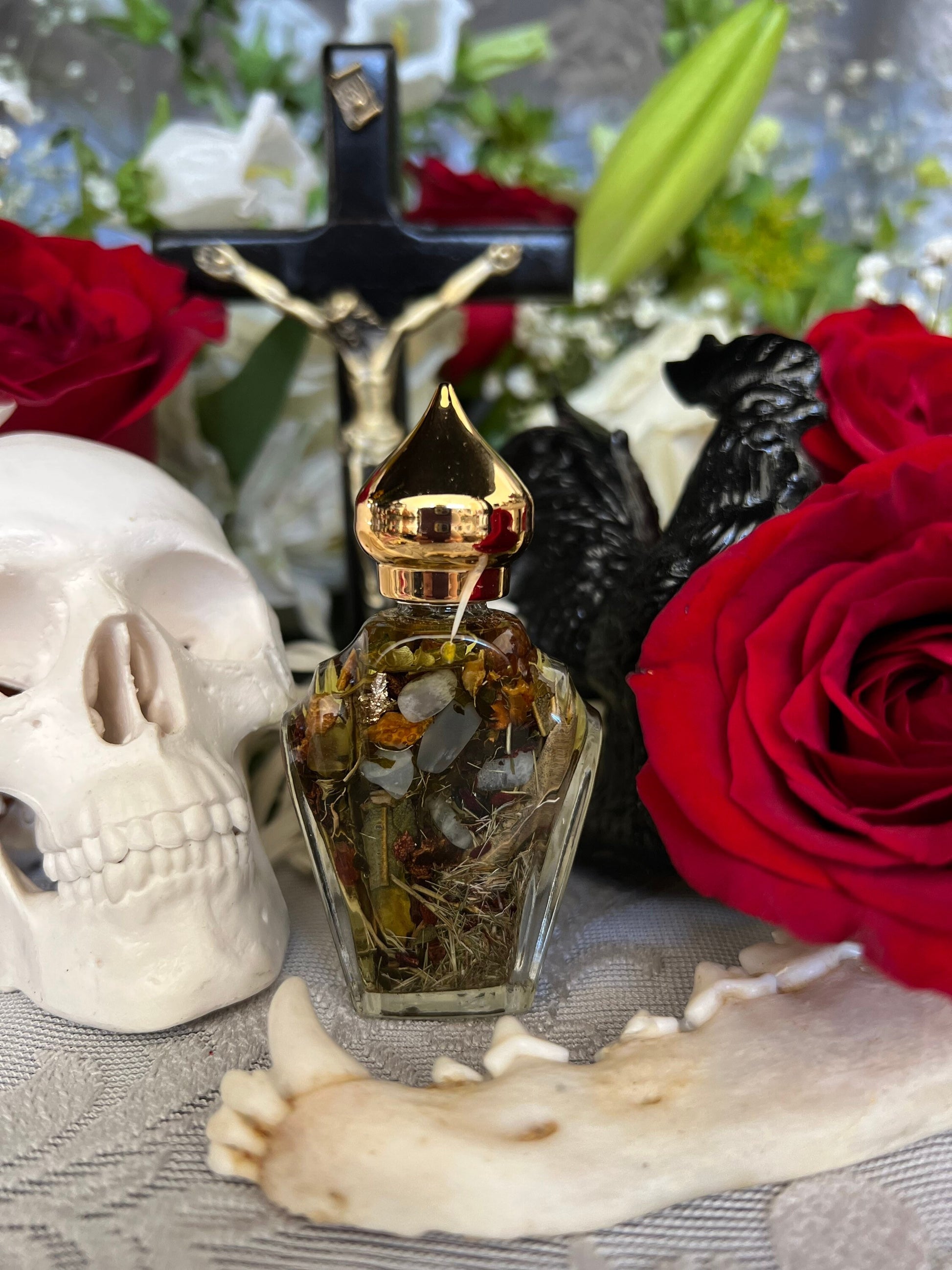 Baron del Cementerio Oil + Baron of the Cemetery + San Elias + Saint Elijah + Cleansing + Healing + Reversing + Sterling Silver