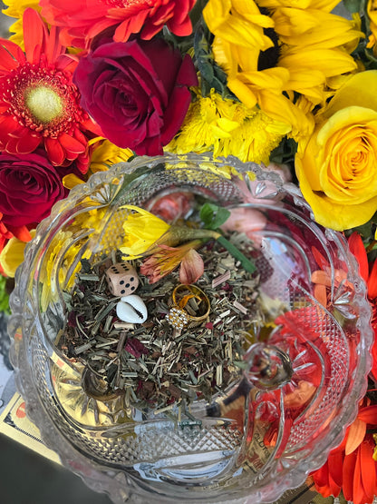Van Van Candle Dressing Herbs + Luck + Money + Love + Mercury Retrigrade + Blessed
