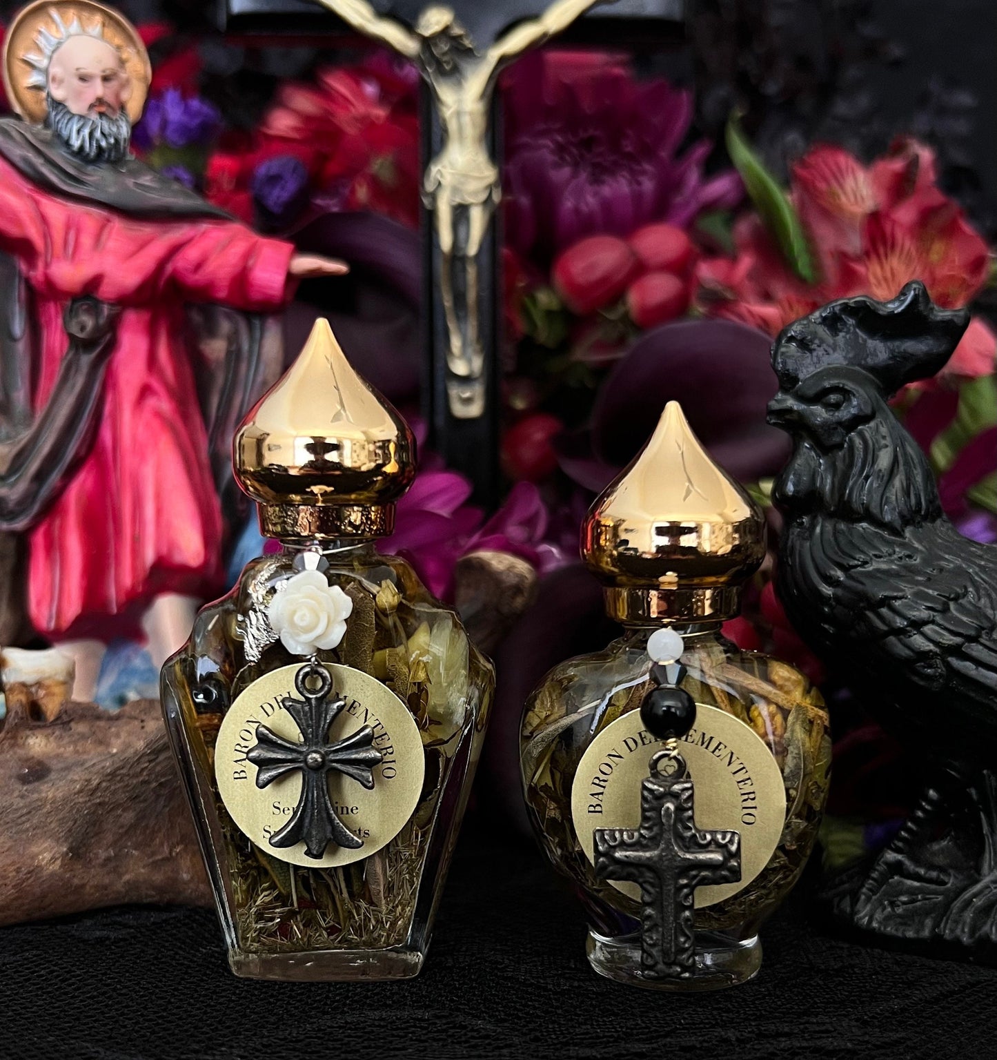 Baron del Cementerio Oil + Baron of the Cemetery + San Elias + Saint Elijah + Cleansing + Healing + Reversing + Sterling Silver