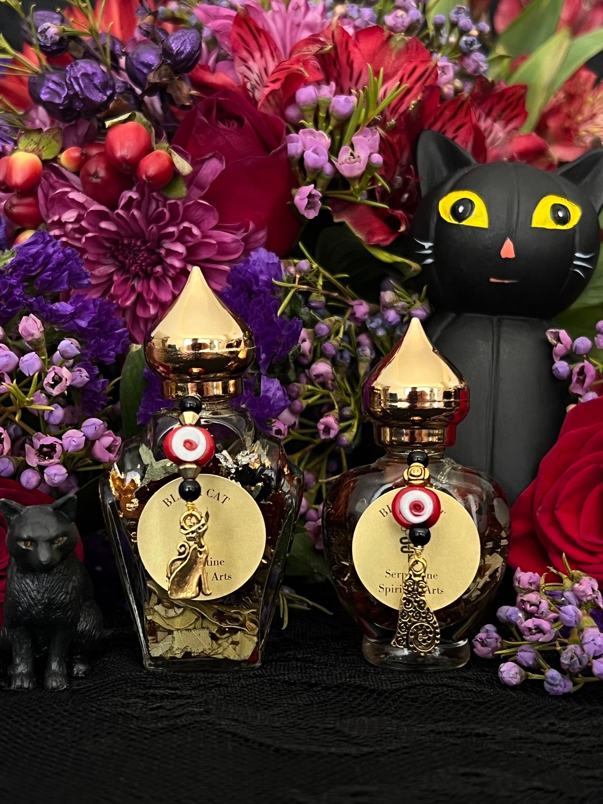 Black Cat Oil + Luck + Return Lost Love + Invisibility + Avoid Danger + Gato Negro