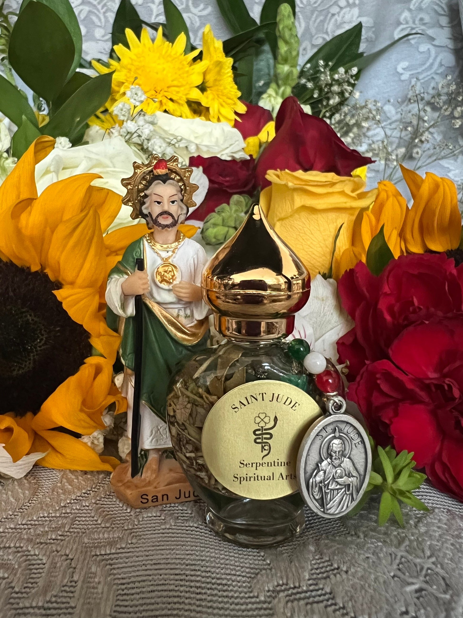 Saint Jude Oil + Miracles + Healing + Fast Luck + Money + Protection + Stable Employment