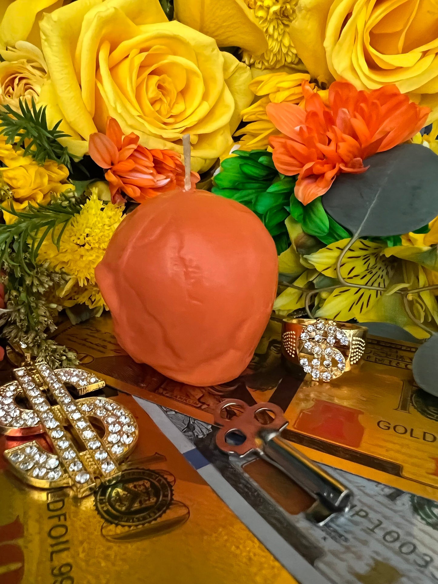 Small Skull Candle + Love + Money + Luck + Hoodoo + Conjure + Witchcraft