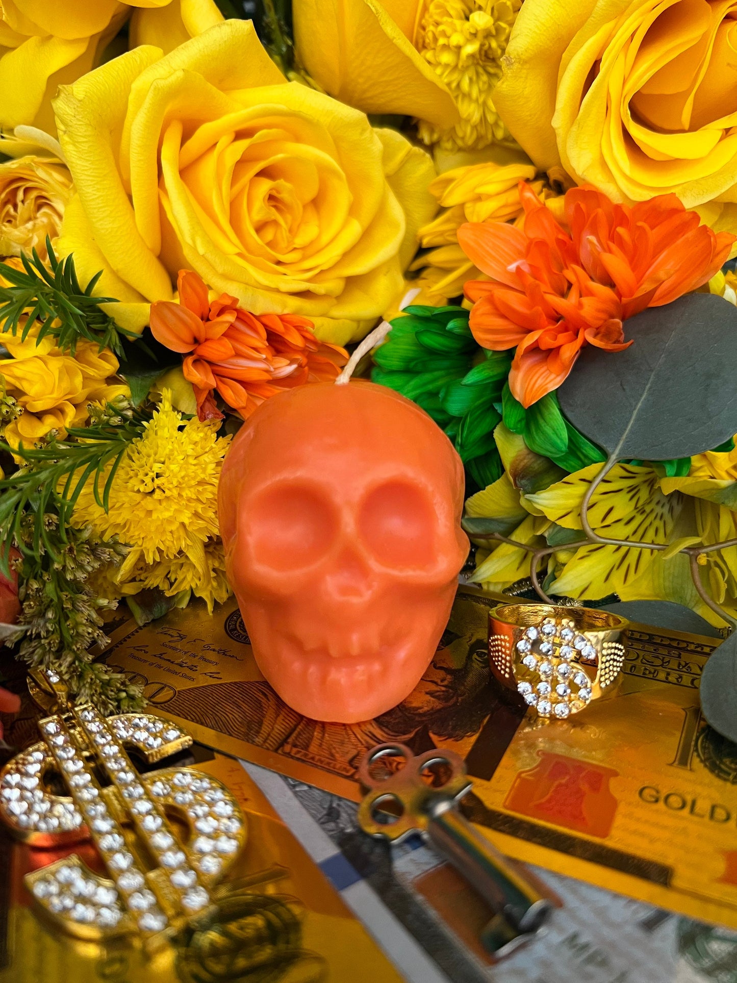 Small Skull Candle + Love + Money + Luck + Hoodoo + Conjure + Witchcraft