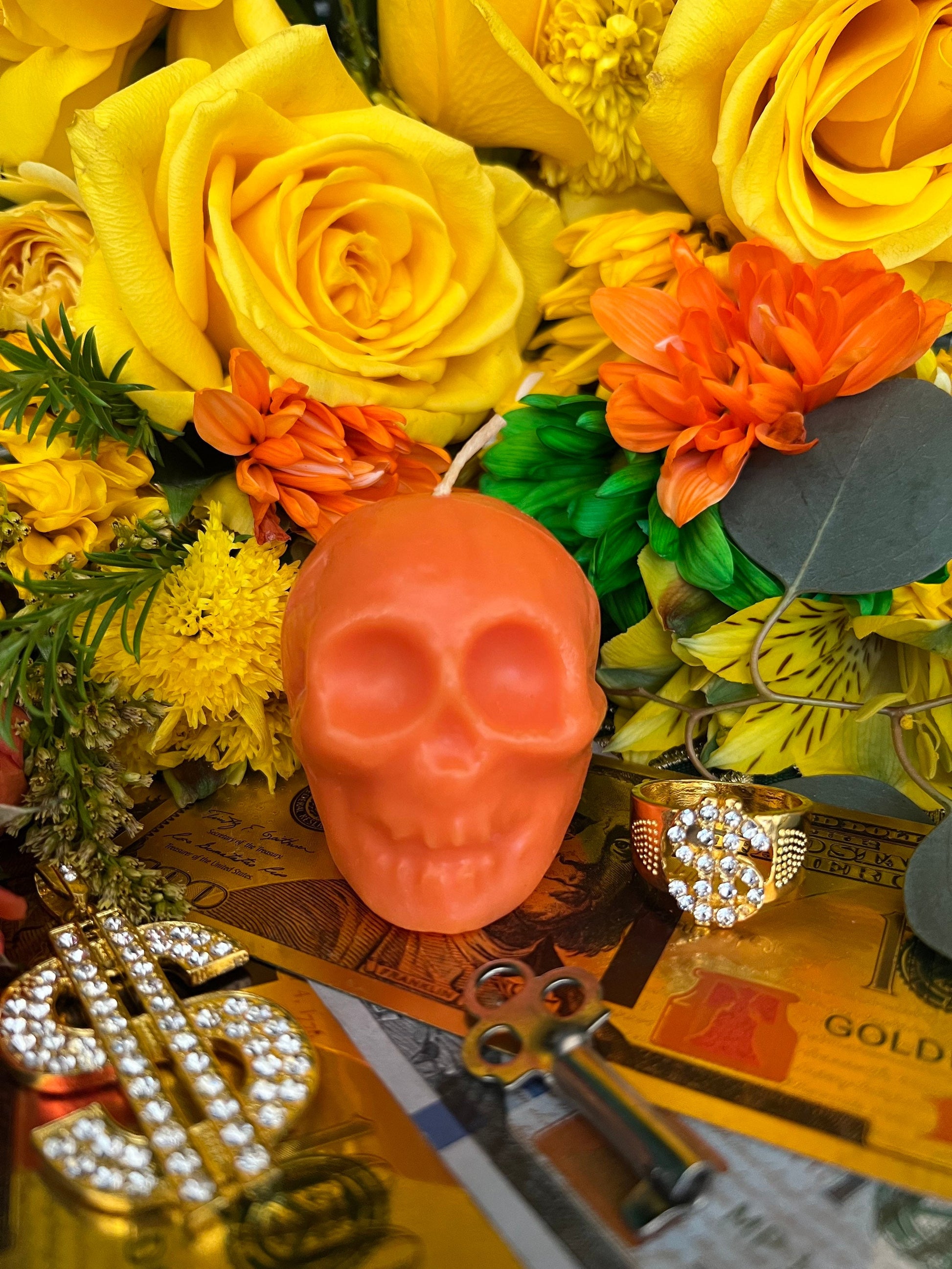 Small Skull Candle + Love + Money + Luck + Hoodoo + Conjure + Witchcraft