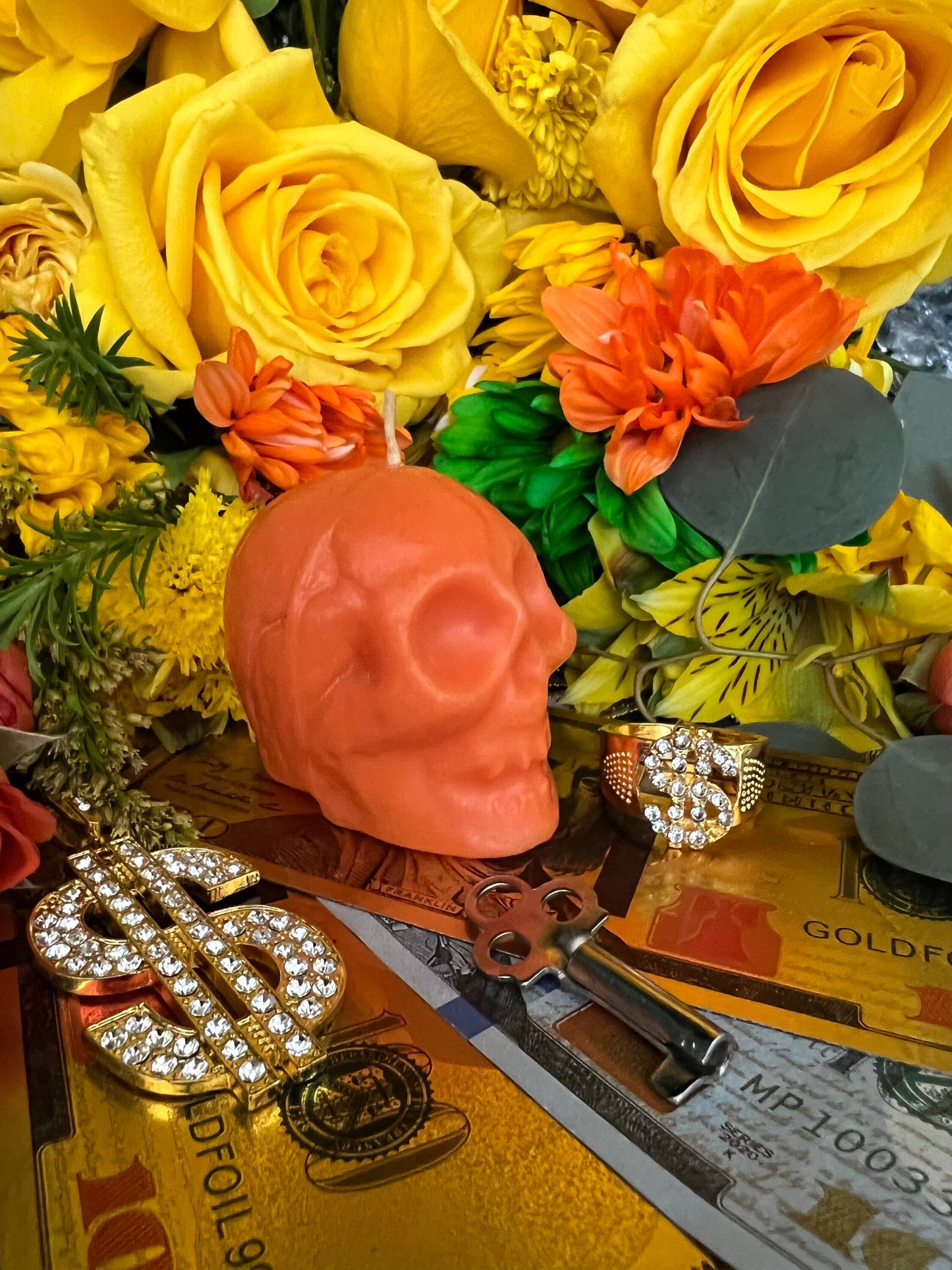 Small Skull Candle + Love + Money + Luck + Hoodoo + Conjure + Witchcraft