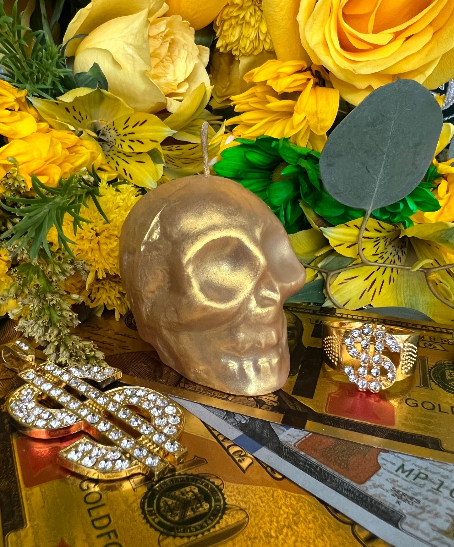 Small Skull Candle + Love + Money + Luck + Hoodoo + Conjure + Witchcraft