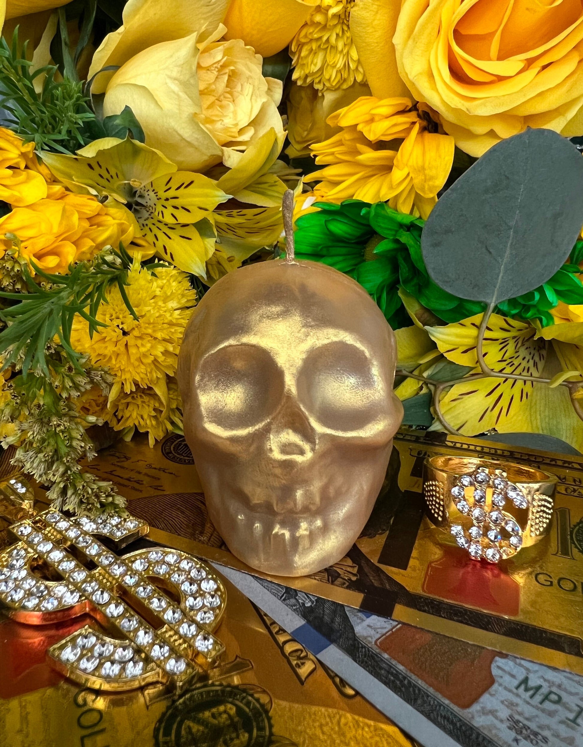 Small Skull Candle + Love + Money + Luck + Hoodoo + Conjure + Witchcraft