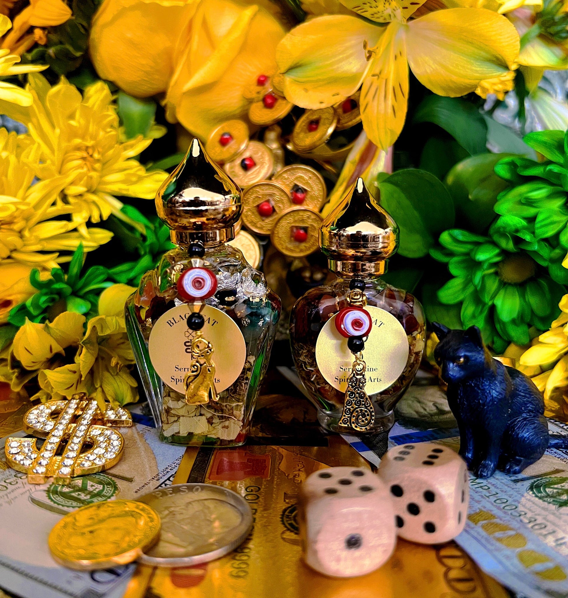 Black Cat Oil + Luck + Return Lost Love + Invisibility + Avoid Danger + Gato Negro
