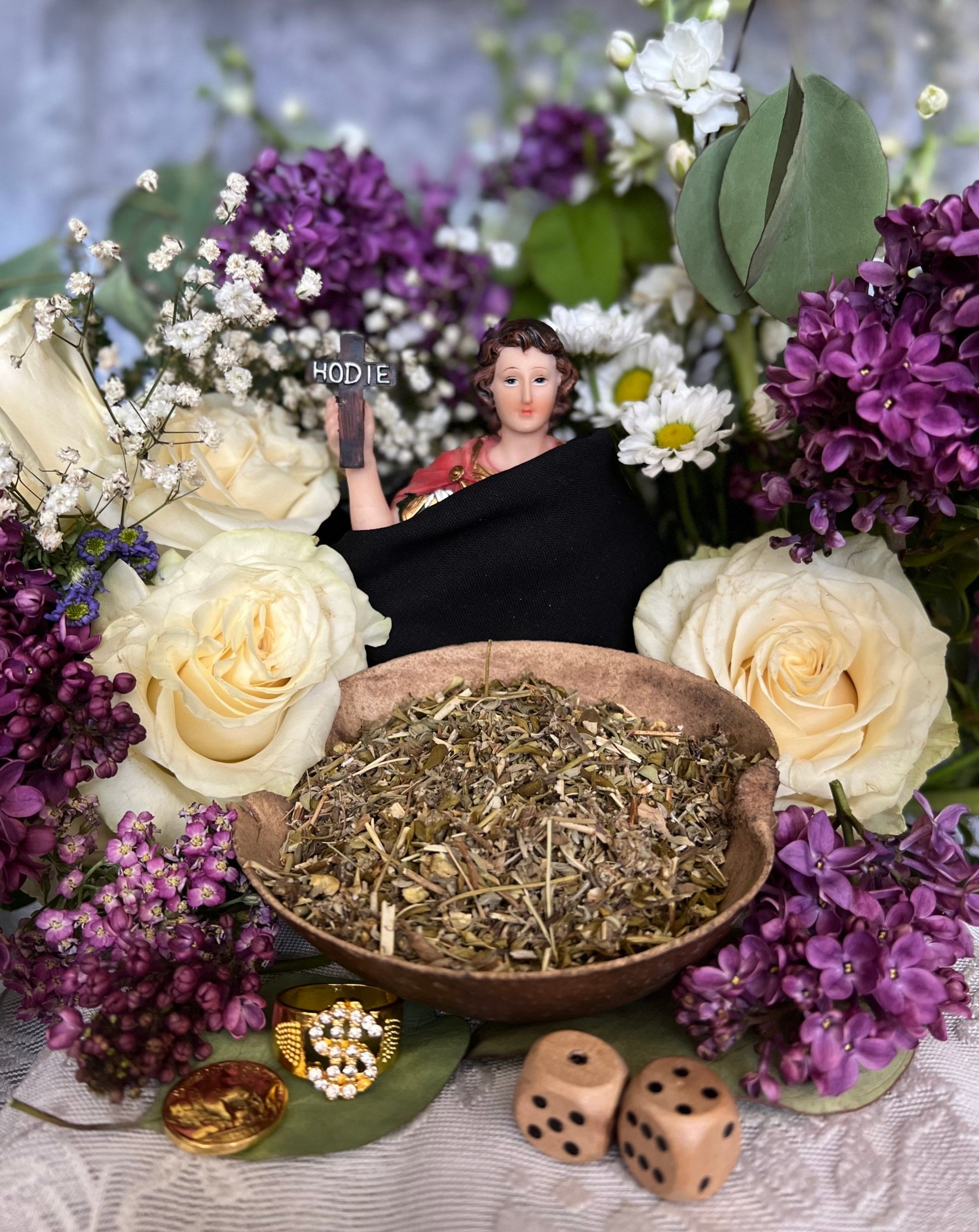 Papa Gede Limbo Herbs + Saint Expedite + San Expedito + Expeditus + Fast Luck + Money + Protection + Blessed