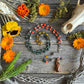 Santa Muerte Abre Camino Rosary + Orange Agate + Blessed + Sterling Silver Plated Chain + Rosario + Gemstone