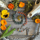 Santa Muerte Abre Camino Rosary + Road Opener + Orange Agate + Blessed + Sterling Silver Plated Chain + Rosario + Gemstone