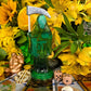 Santa Muerte Verde Statue + Green + Money + Legal Issues + Justice + Baptized + Transparent + Fixed + Made in Mexico