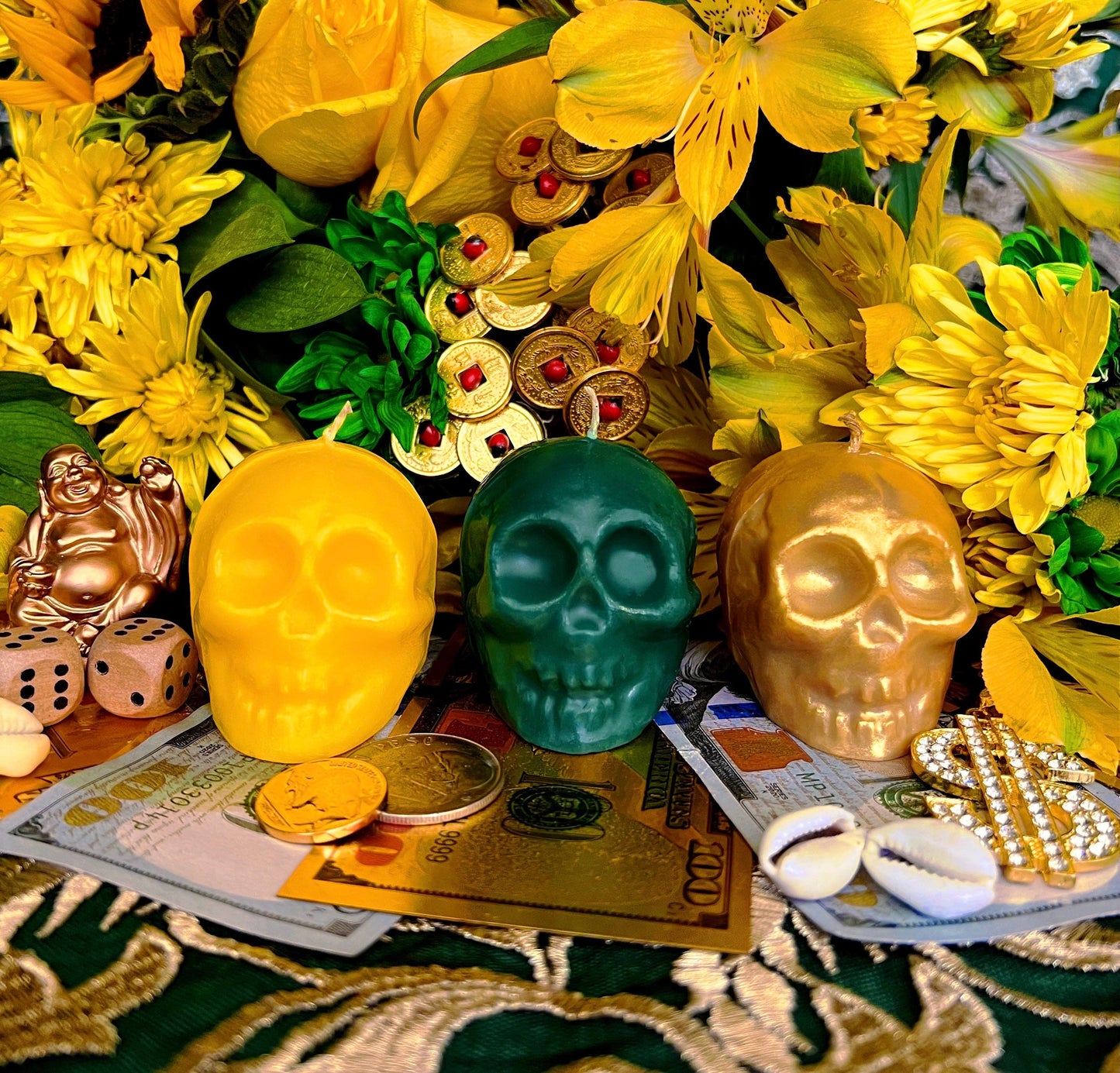 Small Skull Candle + Love + Money + Luck + Hoodoo + Conjure + Witchcraft