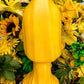 Santa Muerte Amarilla Figure Candle + Yellow + Abundance + Health + 24K Gold