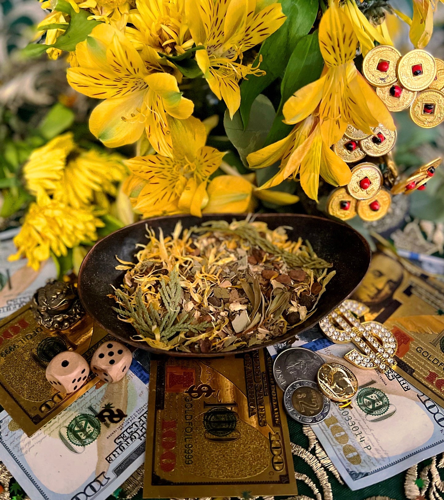 Money Drawing Herbs + Prosperity + Abundance + Jala Dinero + Blessed