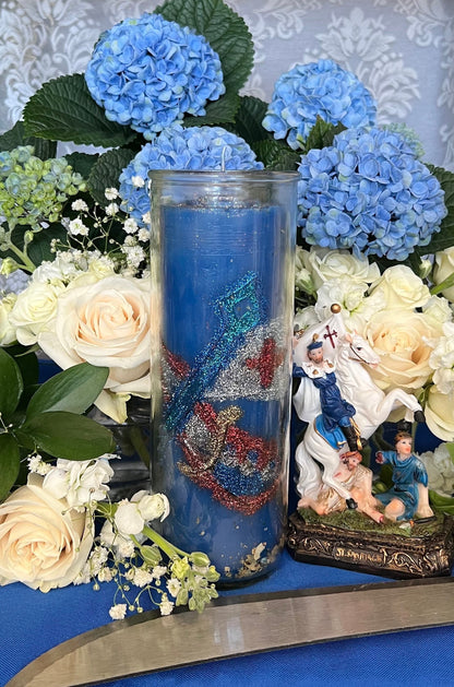 Ogún Balendjó Hand Carved Candle + Protection + Victory Over Enemies + Overcome Obstacles + Law Keep Away + Healing + Wisdom + Ogou Balendyo