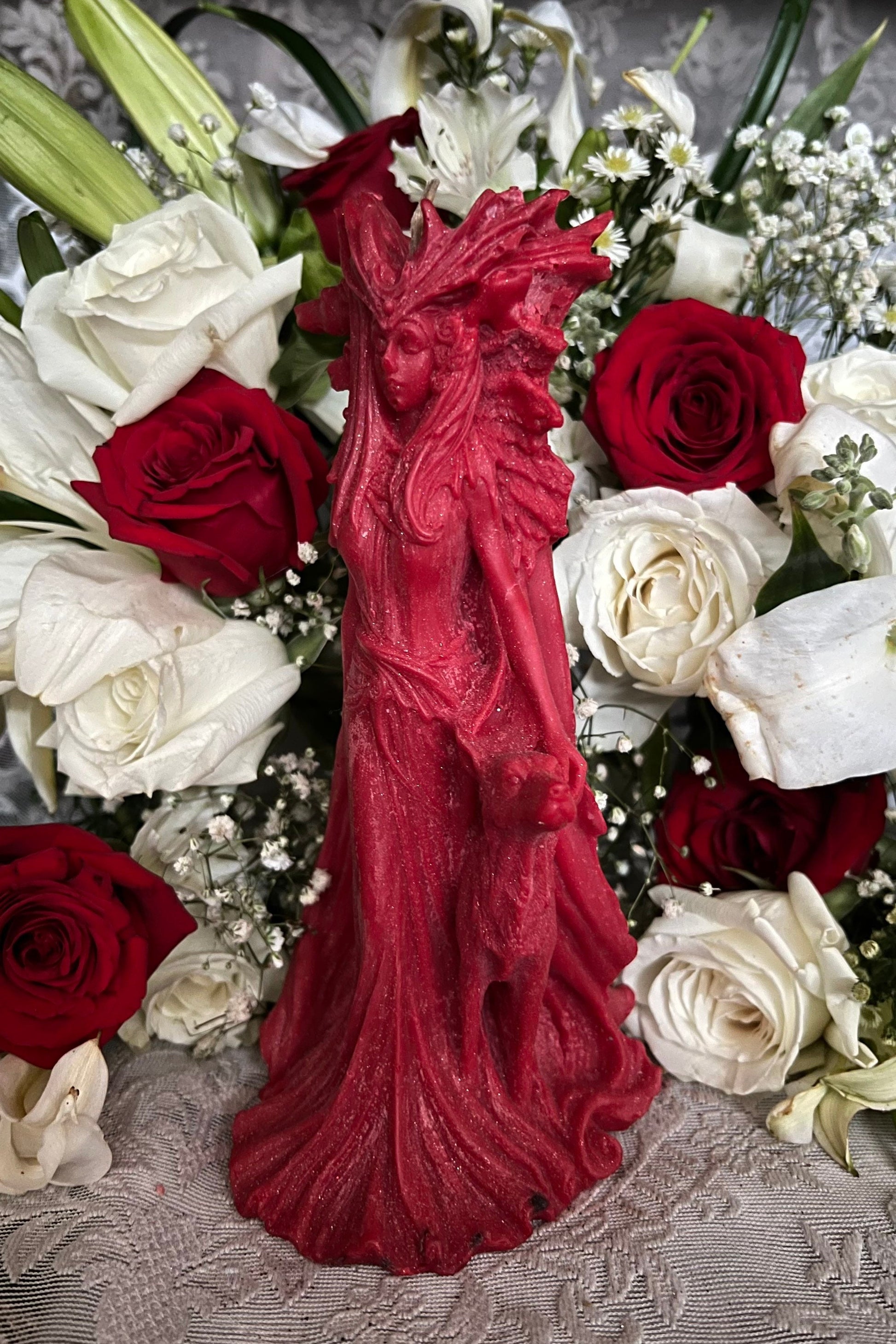 Red Hecate Candle + Greek + Hekate + Wicca + Witch