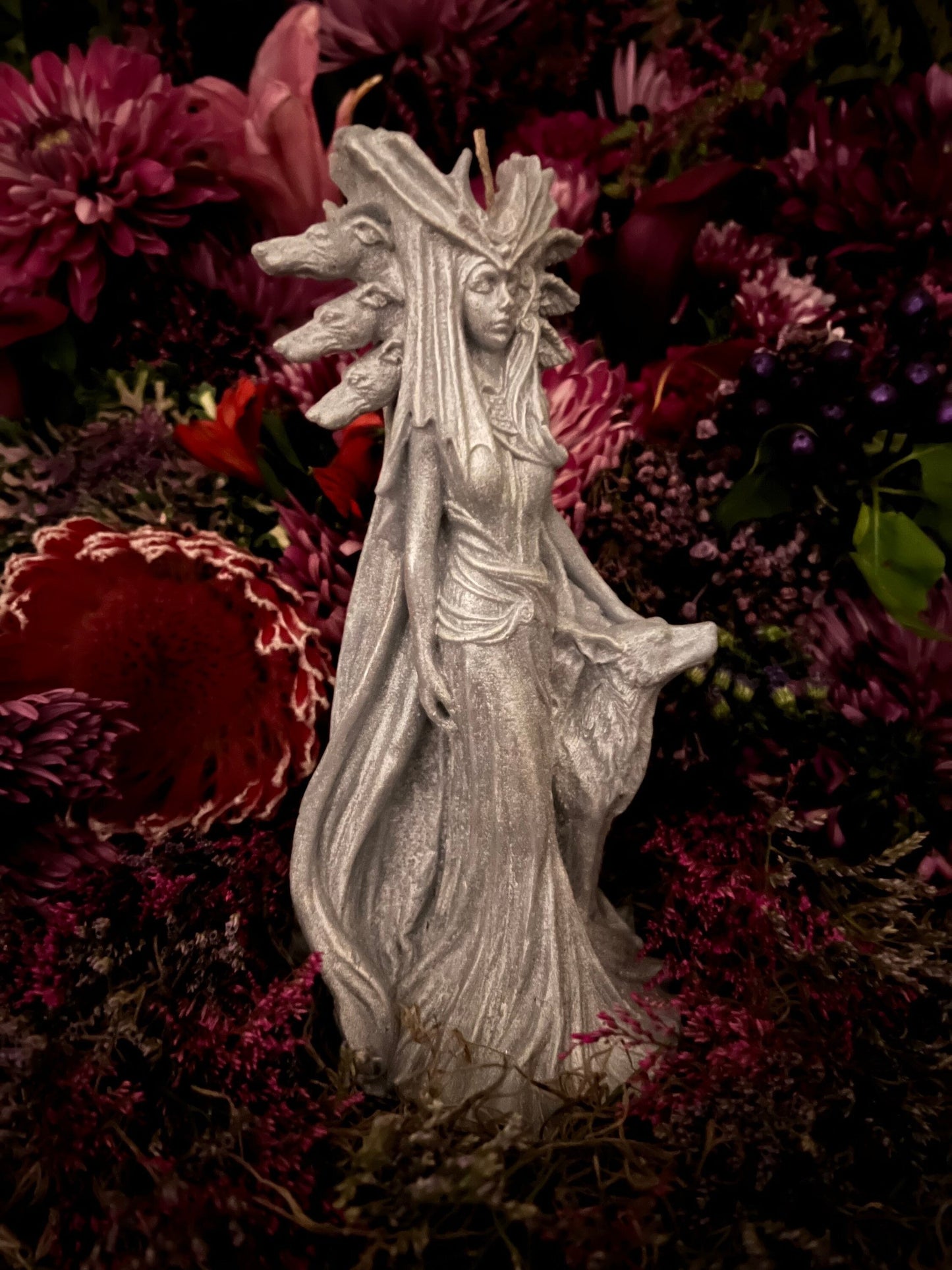 Silver Hecate Candle + Greek + Hekate + Wicca + Witch