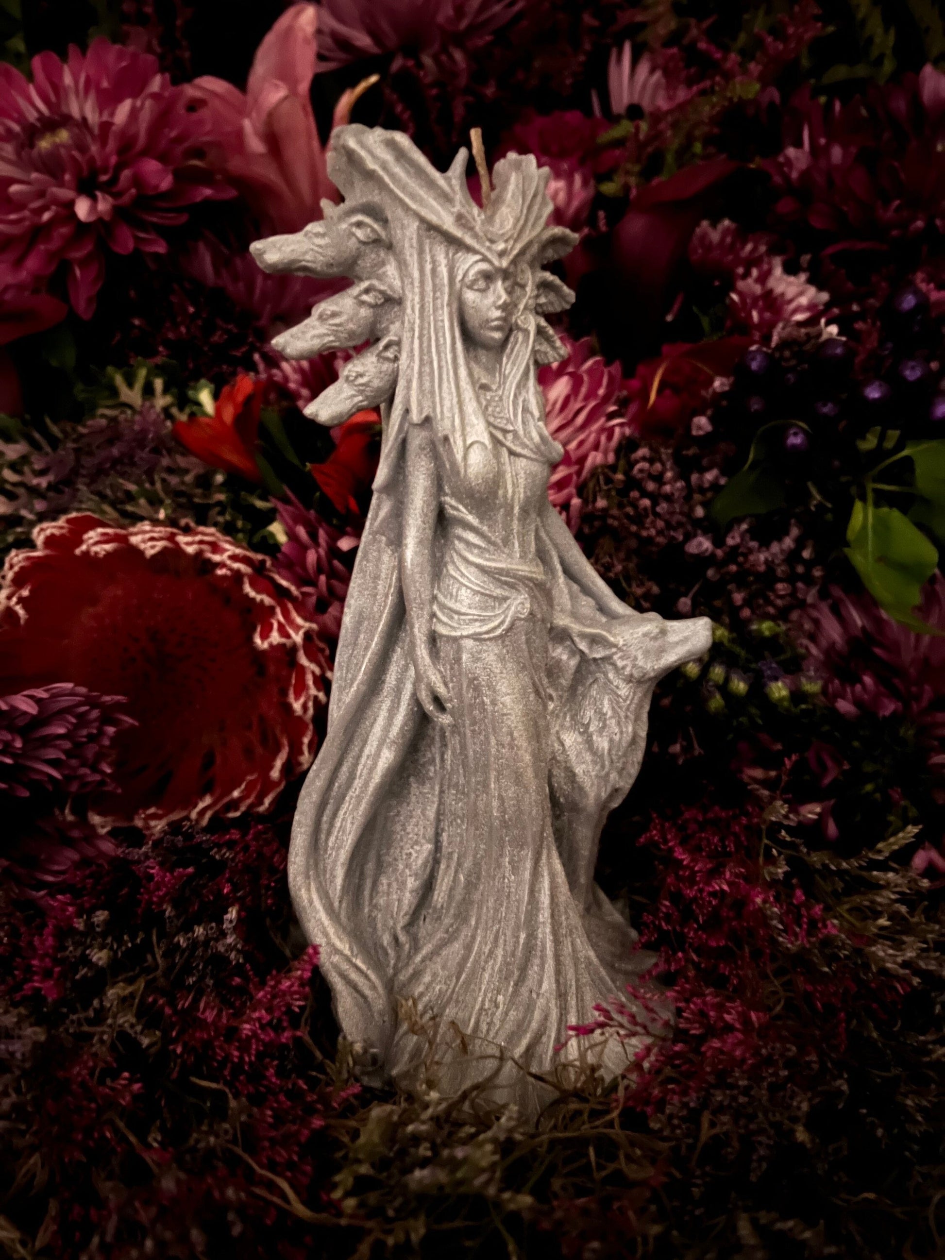 Silver Hecate Candle + Greek + Hekate + Wicca + Witch